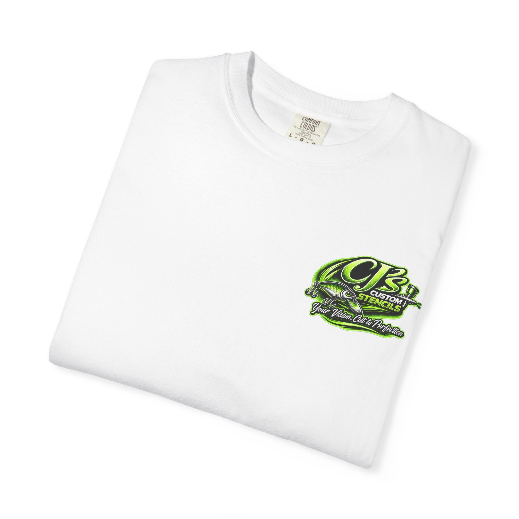 T-Shirt — CB Custom Stencils “Your Vision Cut to Perfection” Graphic