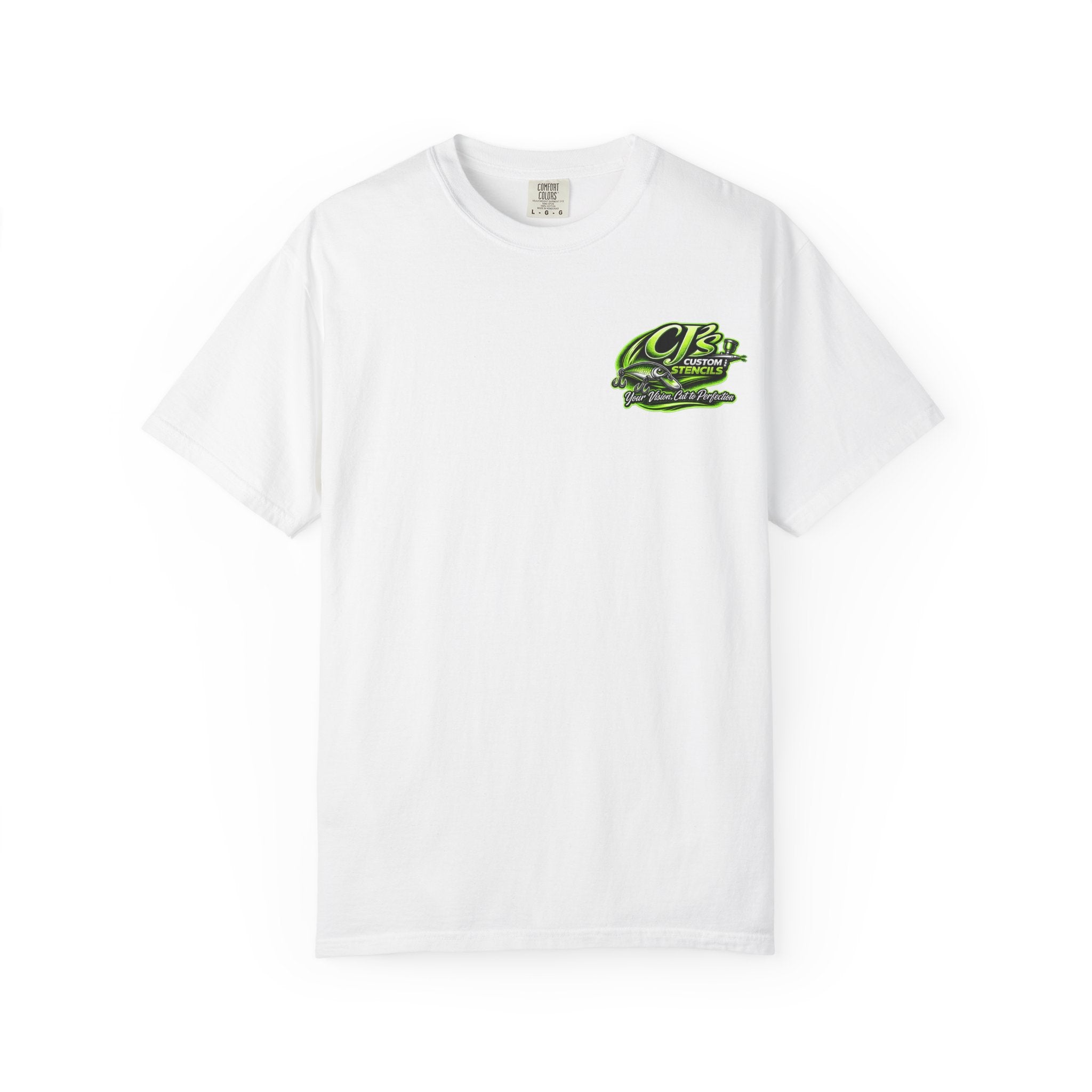 T-Shirt — CB Custom Stencils “Your Vision Cut to Perfection” Graphic