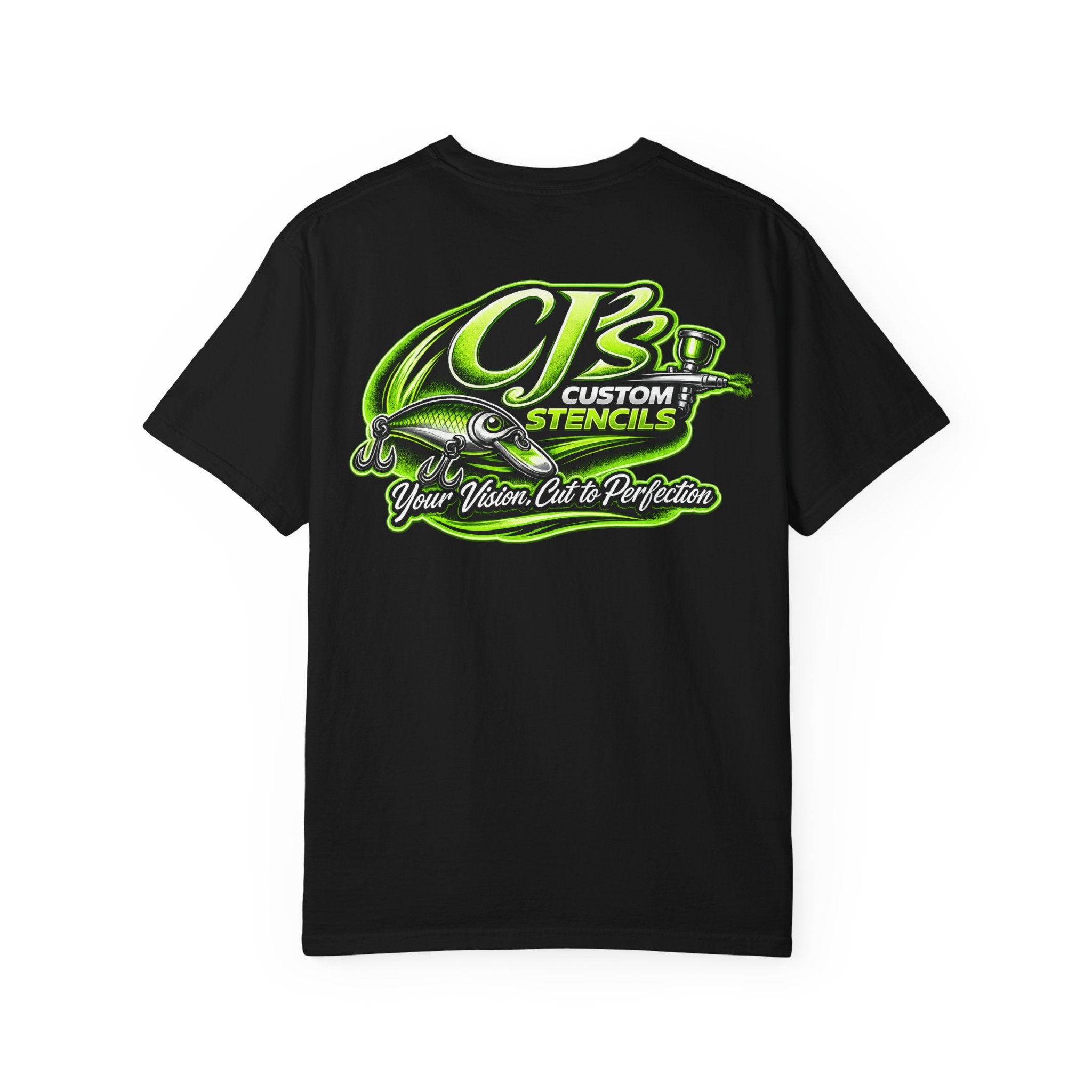 T-Shirt — CB Custom Stencils “Your Vision Cut to Perfection” Graphic