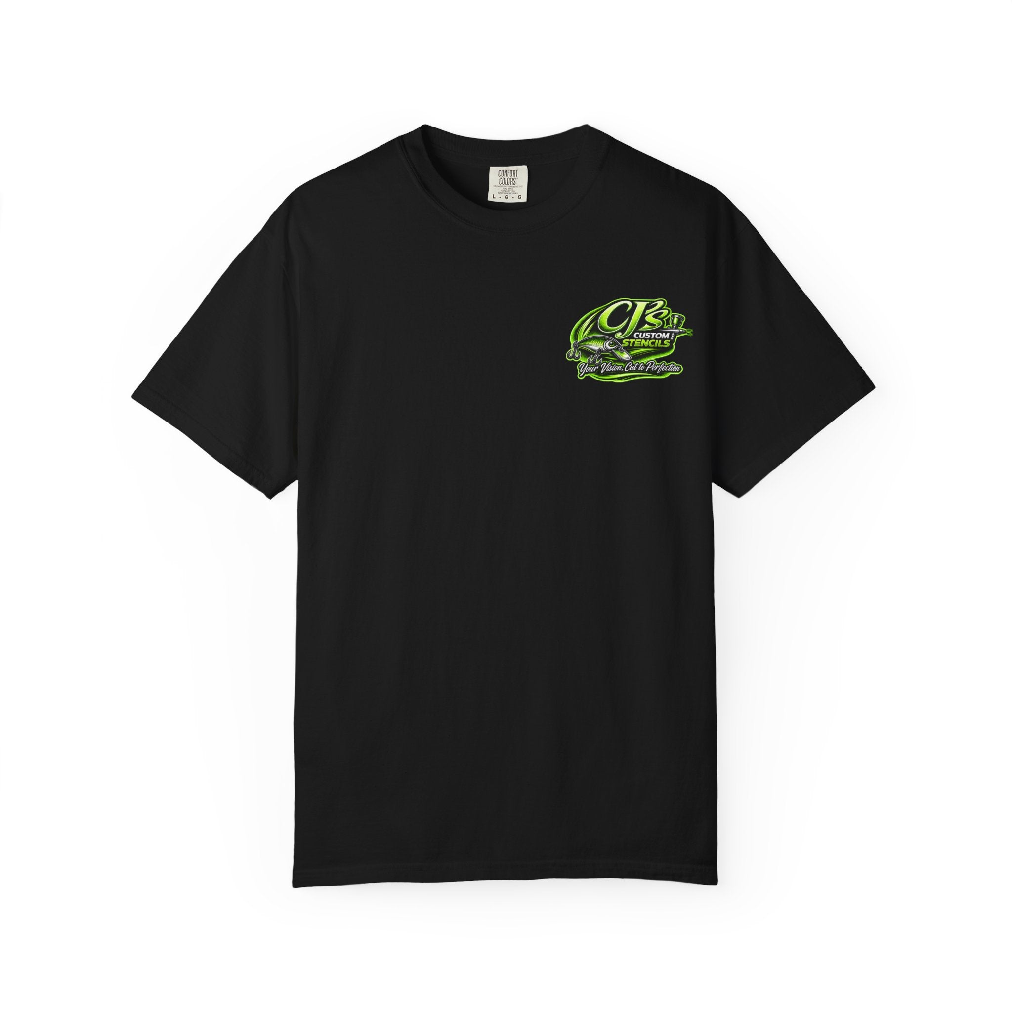 T-Shirt — CB Custom Stencils “Your Vision Cut to Perfection” Graphic