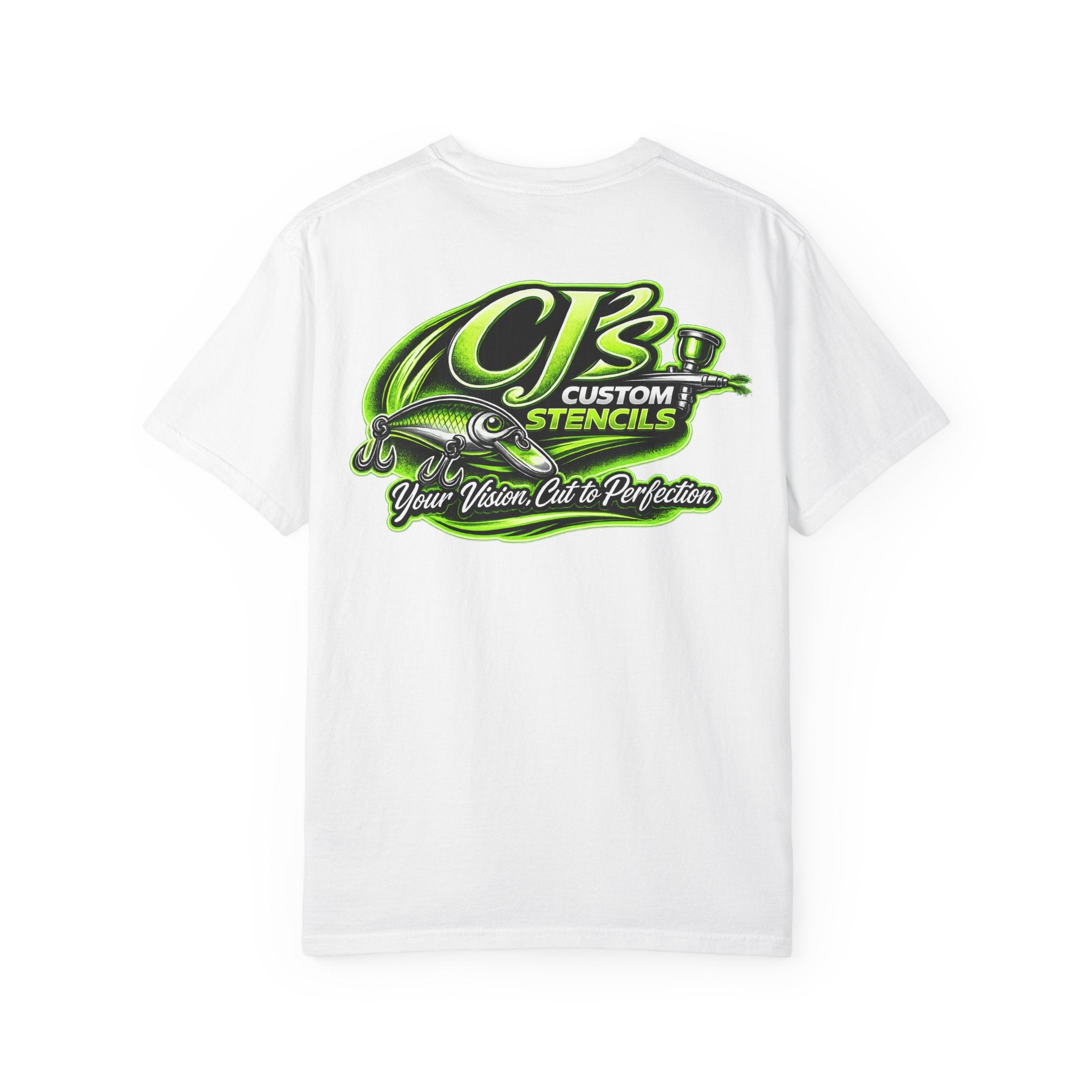 T-Shirt — CB Custom Stencils “Your Vision Cut to Perfection” Graphic